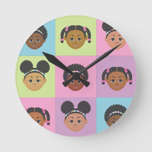Jag är stolt över att vara naturlig mig! Tile Gift Rund Klocka (Framsida)