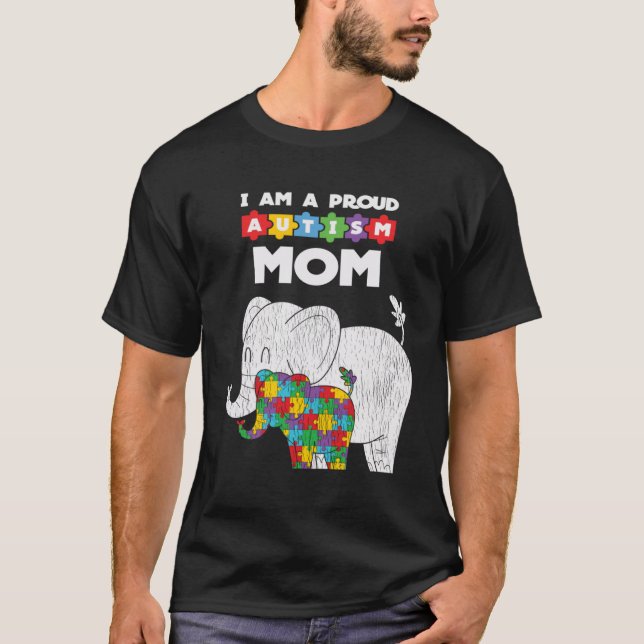 Jag är stolt över Autism Mamma Autistic Son DaughF T Shirt (Framsida)