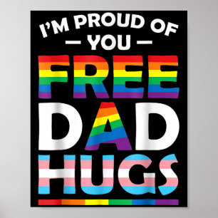 Jag är stolt över dig Pappa Hugs Lgbt Pride Awaren Poster