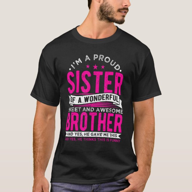 Jag är stolt över en Fantastisk-bror, Syskon T Shirt (Framsida)
