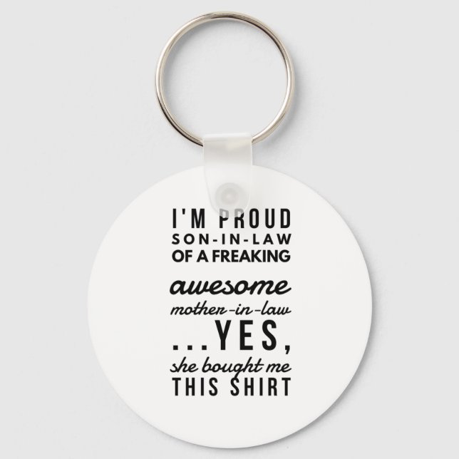 Jag är stolt över en svärson från mor. nyckelring (Framsida)