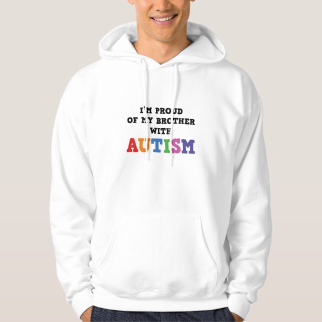 Jag är stolt över min bror med autism sweatshirt med luva (Framsida)