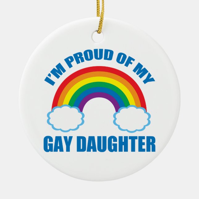 Jag är stolt över min Gay Dotter Julgransprydnad Keramik (Framsidan)