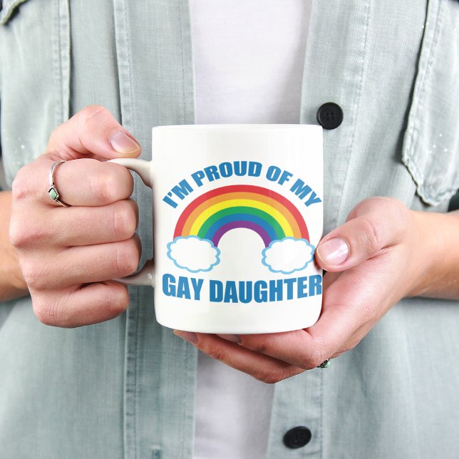 Jag är stolt över min Gay Dotter LGBTQ Mamma Pappa Kaffemugg (Skapare uppladdad)