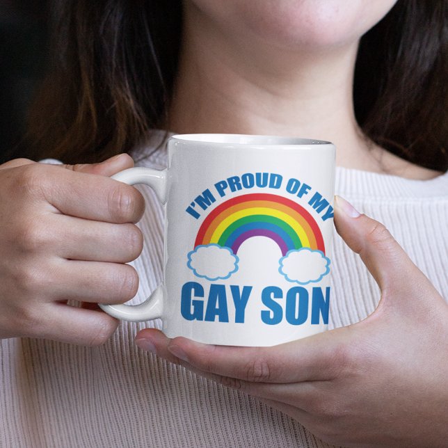 Jag är stolt över min Gay Son LGBTQ Mamma Pappa fö Kaffemugg (Skapare uppladdad)