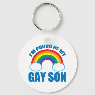 Jag är stolt över min Gay Son LGBTQ Mamma Pappa fö Nyckelring