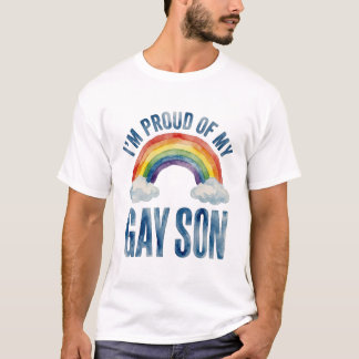 Jag är stolt över min homosexuelle son HBTQ-stödja T Shirt