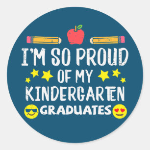 Jag är stolt över min Kindergarten Studenter förra Runt Klistermärke