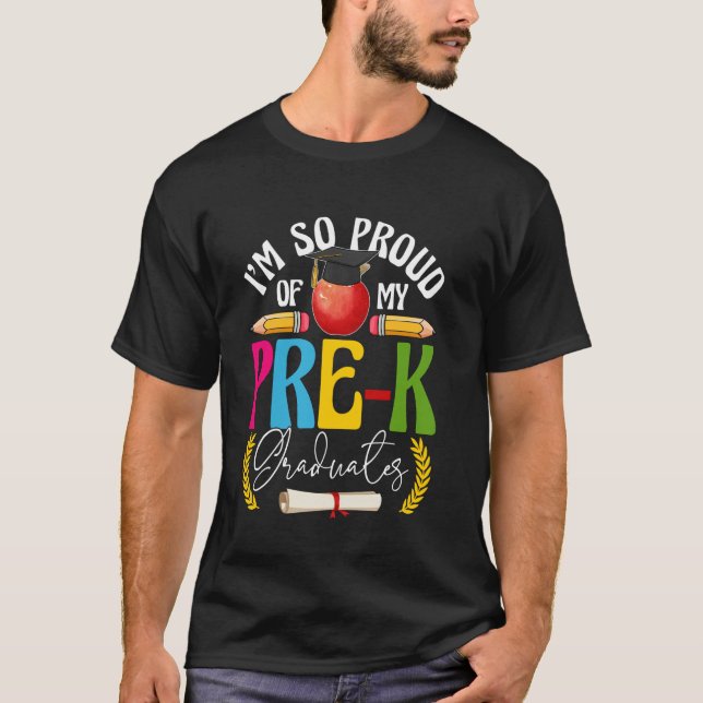 Jag är stolt över mina förskoleutexaminerade lärar t shirt (Framsida)