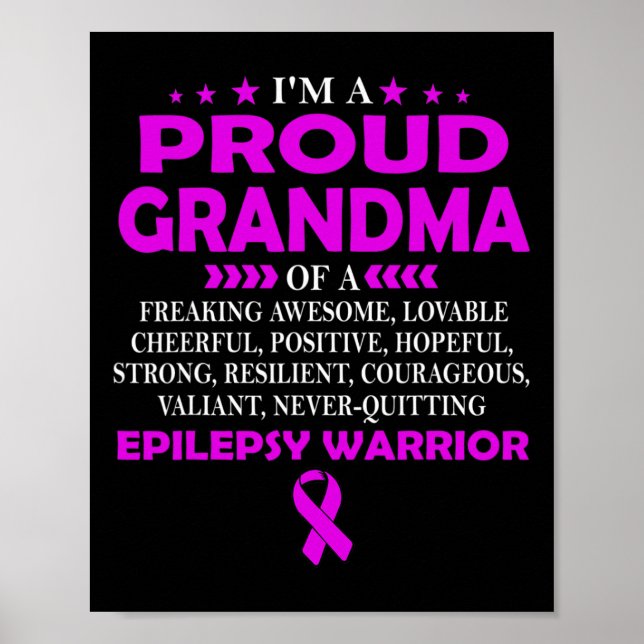 Jag är stolt över mormor på epilepsikrigare. poster (Framsidan)