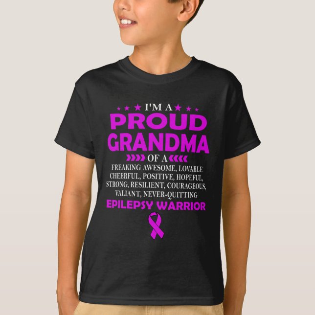 Jag är stolt över mormor på epilepsikrigare. t shirt (Framsida)