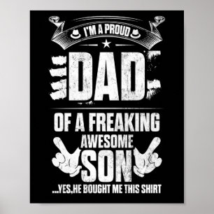 Jag är stolt över Pappa på en Fantastisk-son Poster