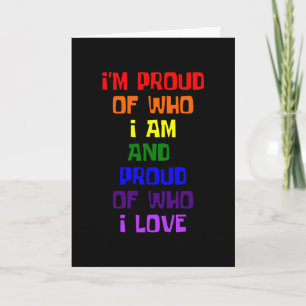 Jag är stolt över vem i kärlek Gay pride Kort