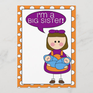 Jag är storasyster (twin-pojkar). meddelande