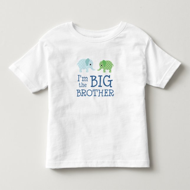 Jag är storebror söta elefanter barn t shirt (Framsida)
