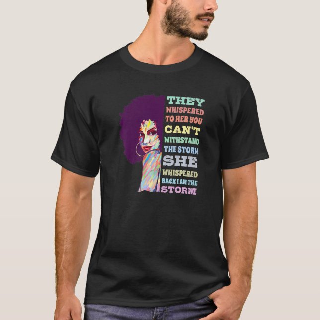 Jag är Storm Afro American Pride Black History T Shirt (Framsida)