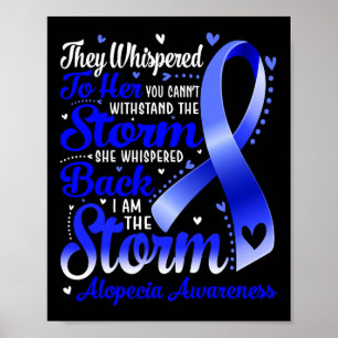 Jag är Storm Alopecia Awareness Blue Ribbon Poster