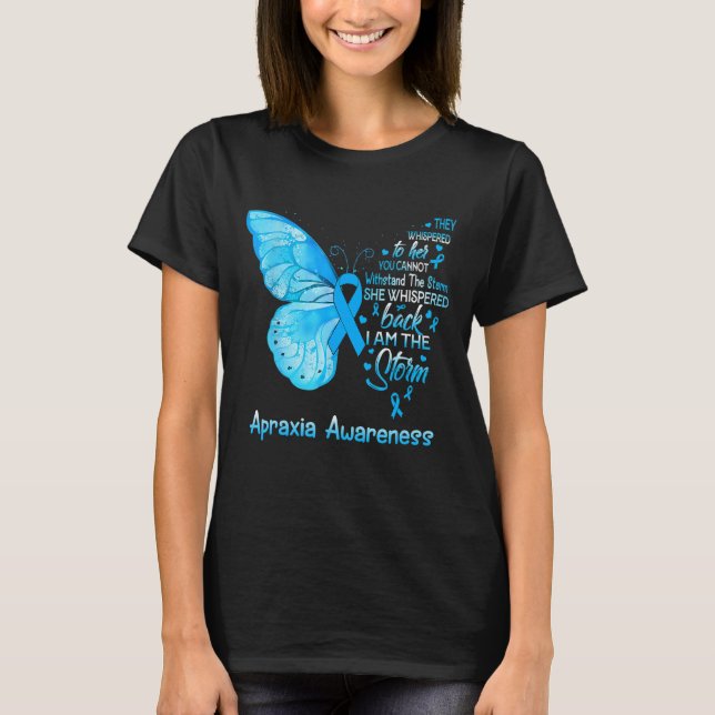 Jag är Storm Apraxia Awareness Butterfly T Shirt (Framsida)