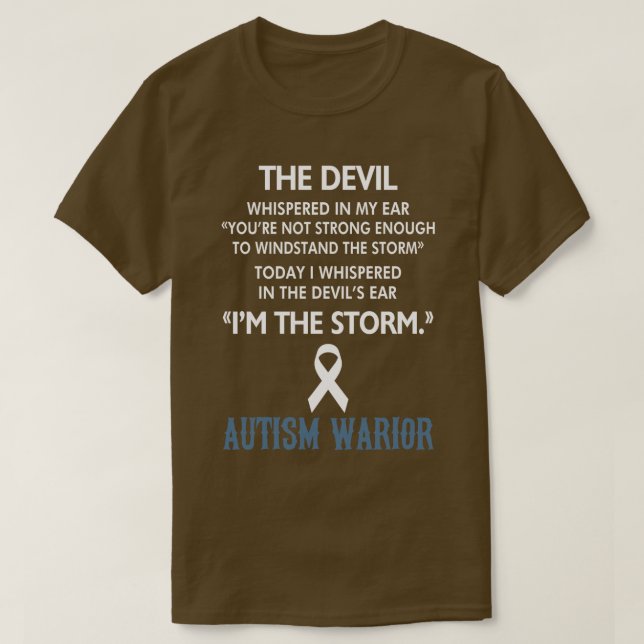 Jag är Storm Autism Warrior Autism Awareness (3) T Shirt (Design framsida)