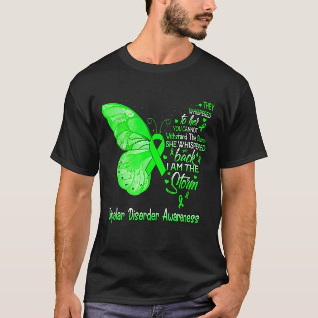 Jag är Storm Bipollar Disorder Awareness Butterfl T Shirt (Framsida)