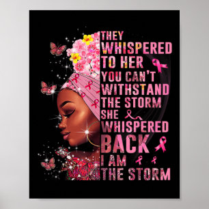 Jag är Storm Black Woman Afro Breast Cancer Awar Poster