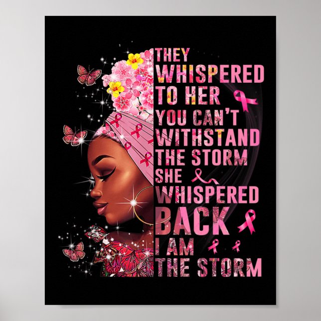Jag är Storm Black Woman Afro Breast Cancer Awar Poster (Framsidan)