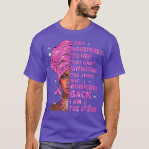 Jag är Storm Black Woman Afro Breast Cancer Awar T Shirt