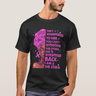 Jag är Storm Black Woman Afro Breast Cancer Awar T Shirt