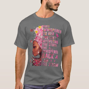 Jag är Storm Black Woman Afro Breast Cancer Awar T Shirt