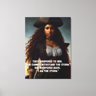 Jag är Storm Black Woman Pirat Art Canvastryck