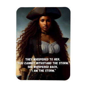 Jag är Storm Black Woman Pirat Art Magnet