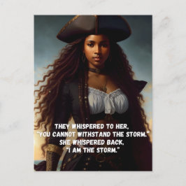 Jag är Storm Black Woman Pirat Art Vykort