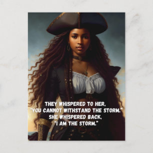 Jag är Storm Black Woman Pirat Art Vykort