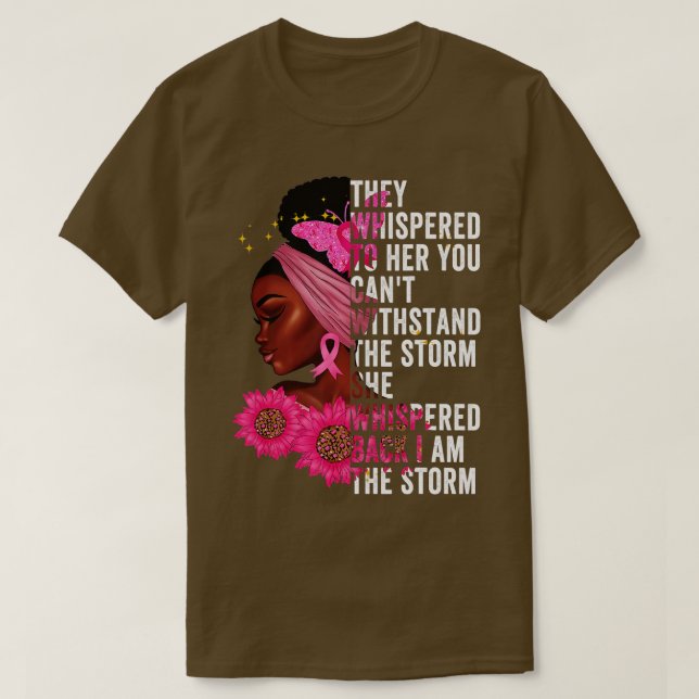 Jag är Storm Black Women African Breast Cancer Pi T Shirt (Design framsida)
