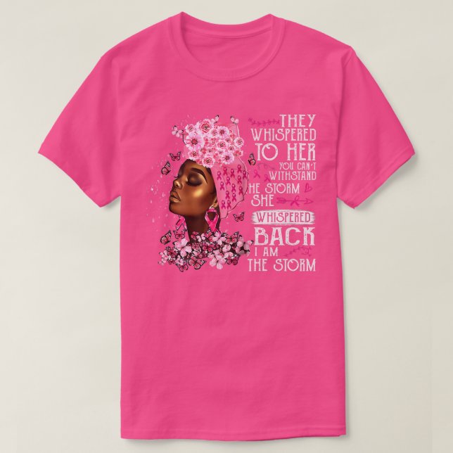 Jag är Storm Black Women Breast Cancer Warrior Pi T Shirt (Design framsida)