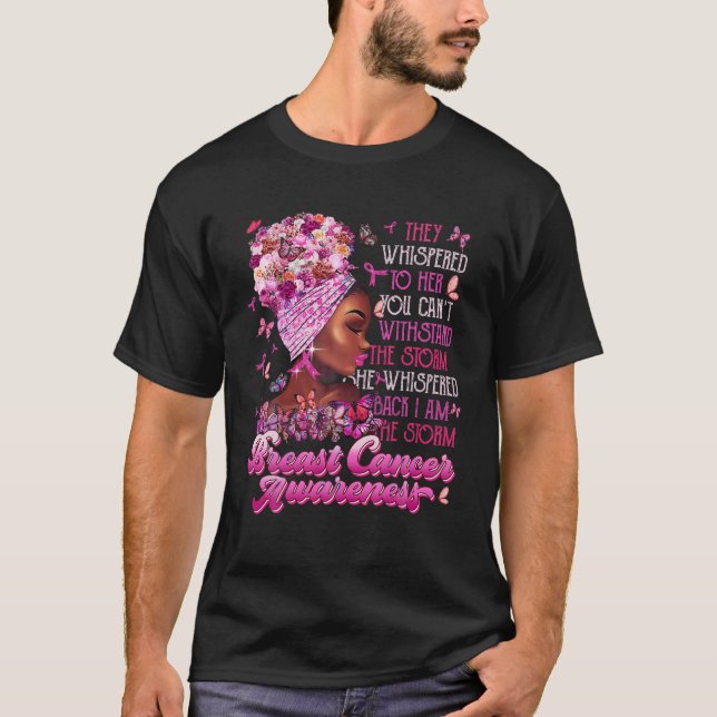 Jag är Storm Black Women Bröstcancer överlevande P T Shirt (Framsida)