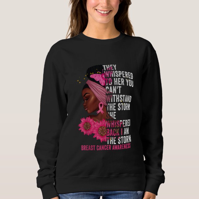Jag är Storm Black Women Bröstcancer överlevande T Shirt (Framsida)