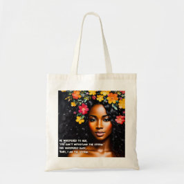Jag är Storm Blommigt Watercolor Black Woman Art Tygkasse