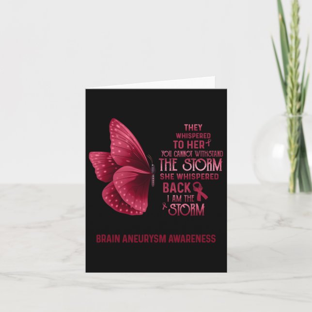 Jag är Storm Brain Aneurysm Awareness Butterfly Kort (Framsida)