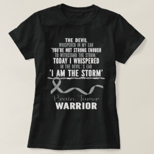 Jag är Storm Brain Tumor Warrior Grått Ribbon T Shirt