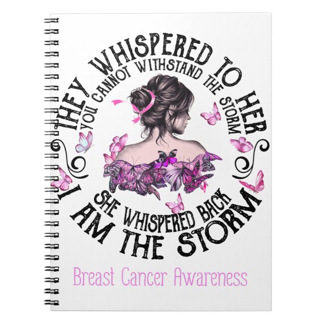 Jag är Storm Breast Cancer Awareness Anteckningsbok (Framsidan)