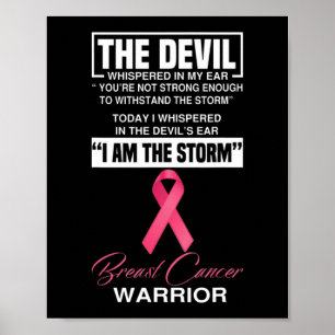 Jag är Storm Breast Cancer Awareness Rosa Ribbon Poster