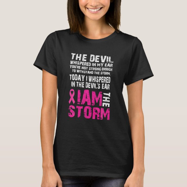 Jag är Storm Breast Cancer Awareness T Shirt (Framsida)