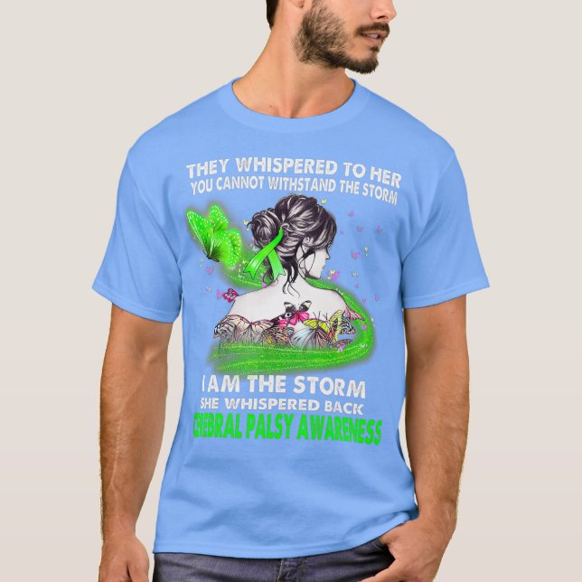 Jag är Storm Cerebral Palsy-medvetenheten T Shirt (Framsida)