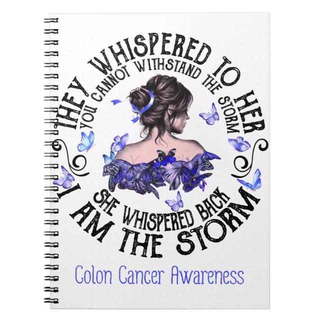 Jag är Storm Colon Cancer Awareness Anteckningsbok (Framsidan)