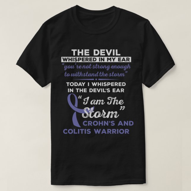 Jag är Storm Crohns och Colitis Warrior T Shirt (Design framsida)