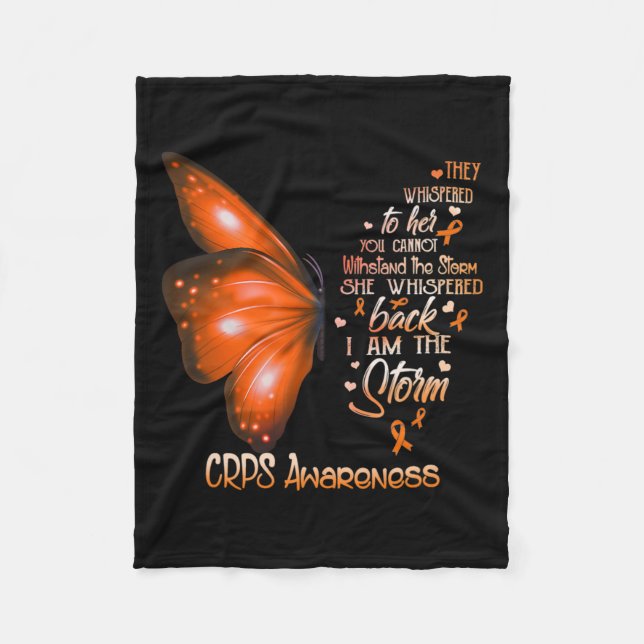 Jag är Storm Crps Awareness Butterfly Fleecefilt (Framsidan)