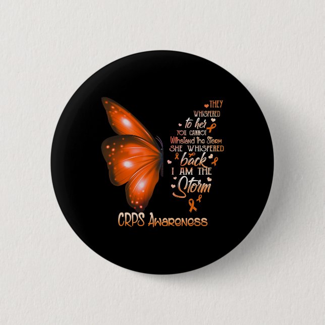 Jag är Storm Crps Awareness Butterfly Knapp (Framsida)