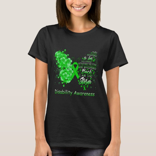 Jag är Storm Disability Awareness Butterfly T Shirt (Framsida)
