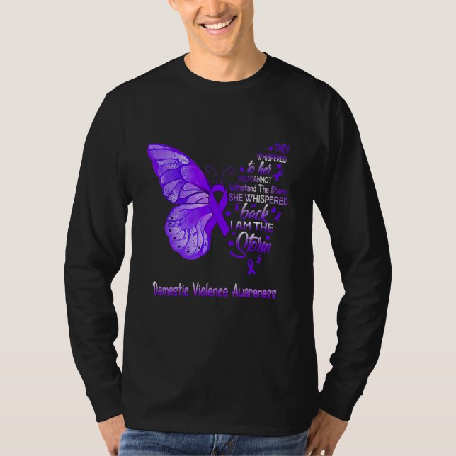 Jag är Storm Domestic Violence Awareness Butterf T Shirt (Framsida)
